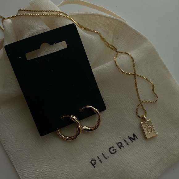 Pilgrim gold earrings and necklace - Picture 1 of 1
